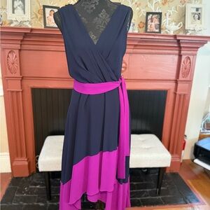 Elegant Navy and Pink Women's Dress